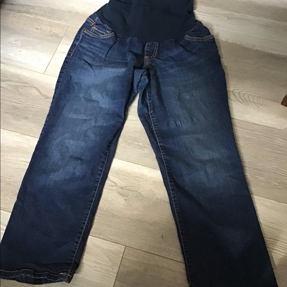 Indigo blue maternity jeans